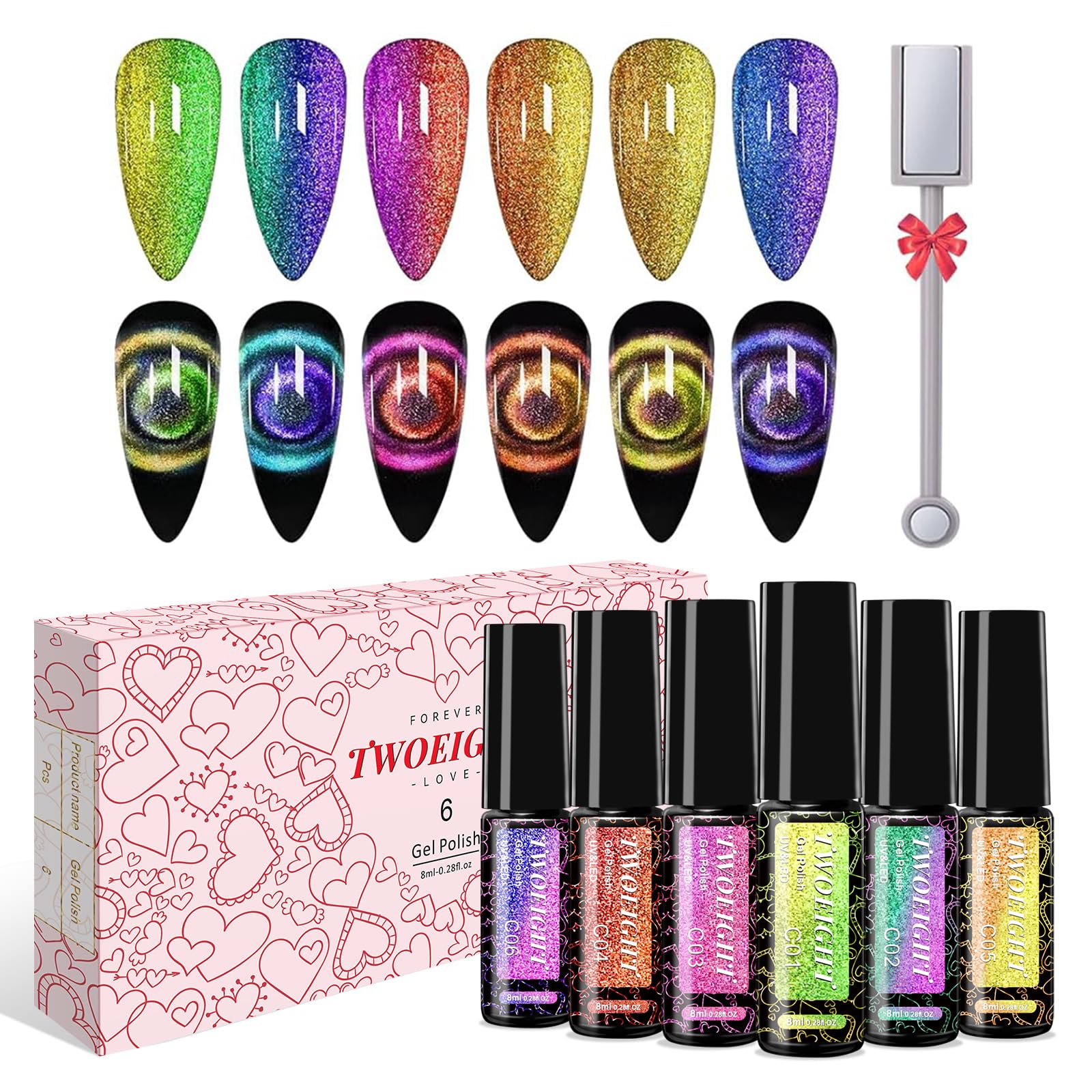 TWOEIGHT front packaging showing six 8ml bottles and magnet for quick selection