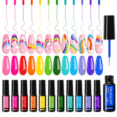 TWOEIGHT front view of 12-color gel liner set showing colorful bottles and labels for easy selection
