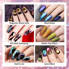 TWOEIGHT color swatches on nail wheel showing chameleon shifts and saturation