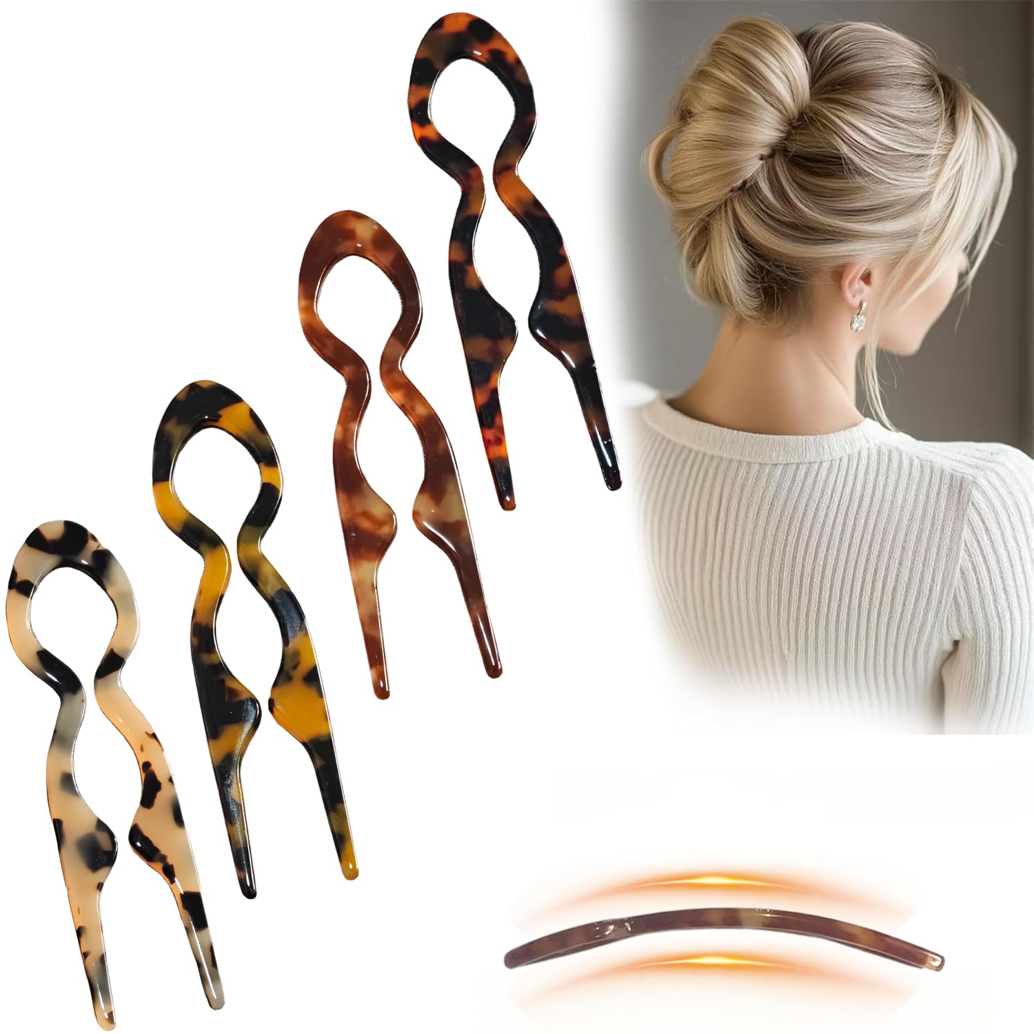 Twoheadpig front packaging showing four prestige French hair pins and compact carry benefit
