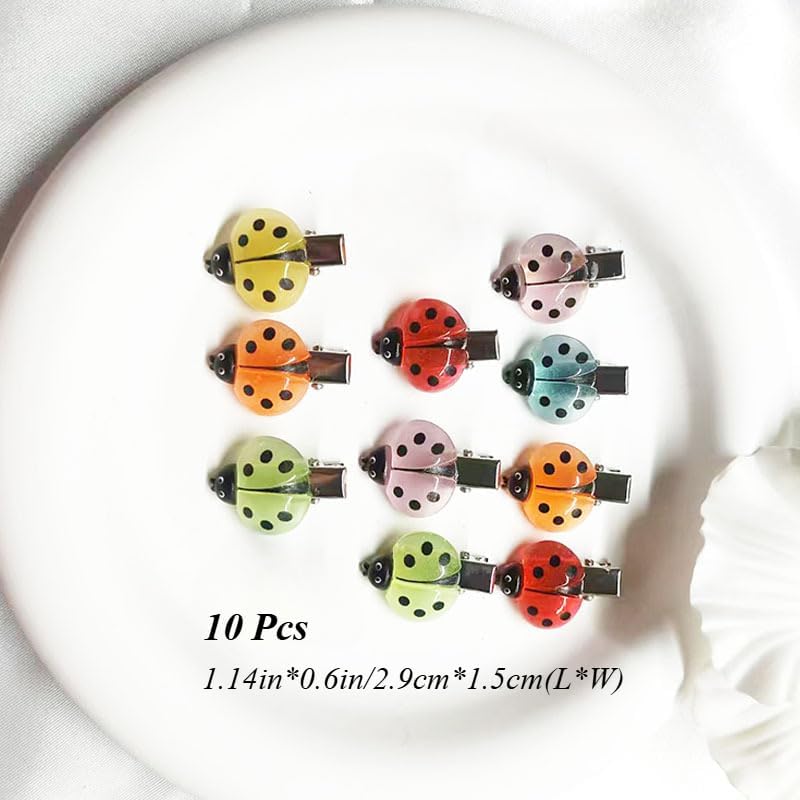 TYATVS close-up of ladybug clip texture, durable finish for long-lasting wear