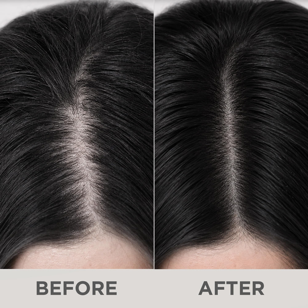 Tyche on hair ends demonstrating frizz control and restored shine