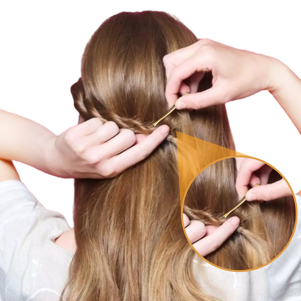 Tyqour pins in hand demonstrating 3.35-inch scale for secure hold on voluminous hair