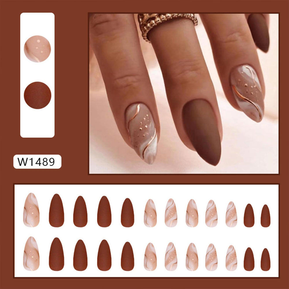 Tyuimhx close-up matte brown nail texture highlighting durable finish benefit
