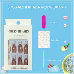 Tyuimhx spread of 24 nails with mini file and stick showing complete included kit benefit