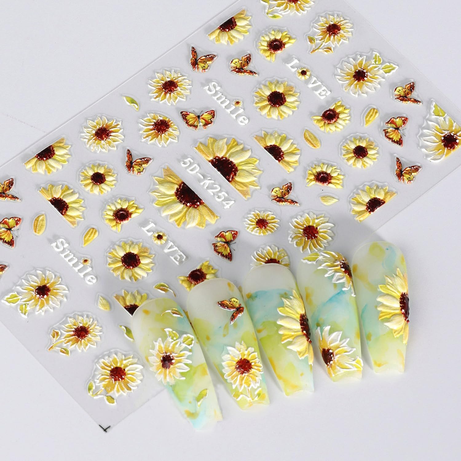 Tyuimhx full sheet layout displaying varied sunflower sizes for customization