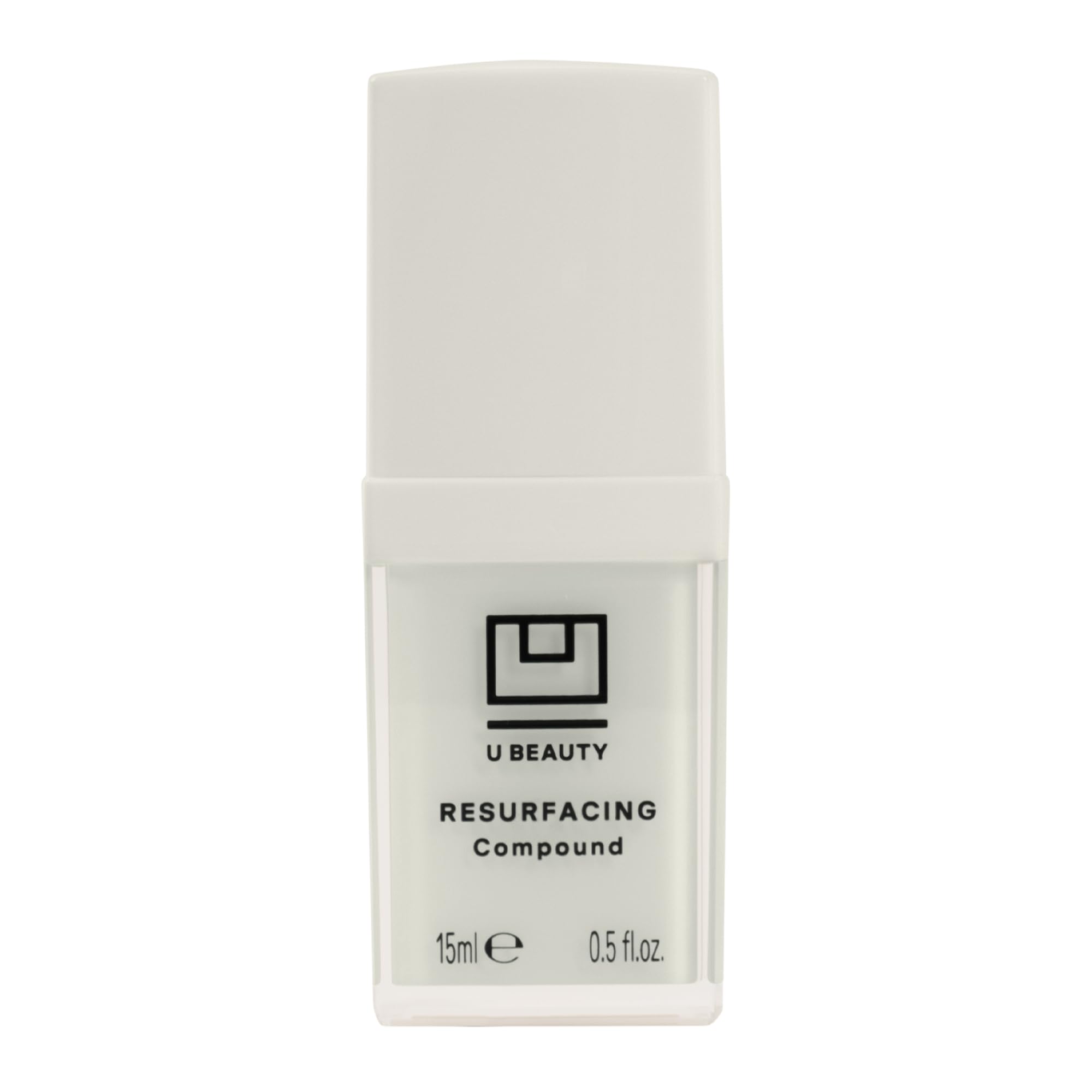u beauty front bottle showing compact 0.5 fl oz size and premium design benefit