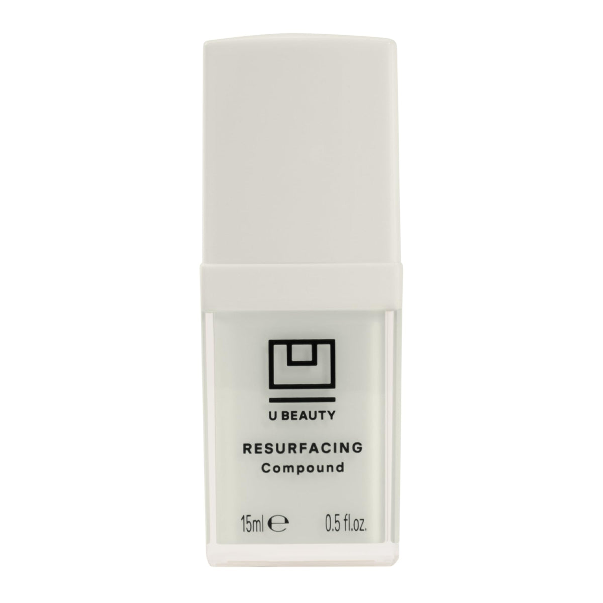 u beauty front bottle showing compact 0.5 fl oz size and premium design benefit