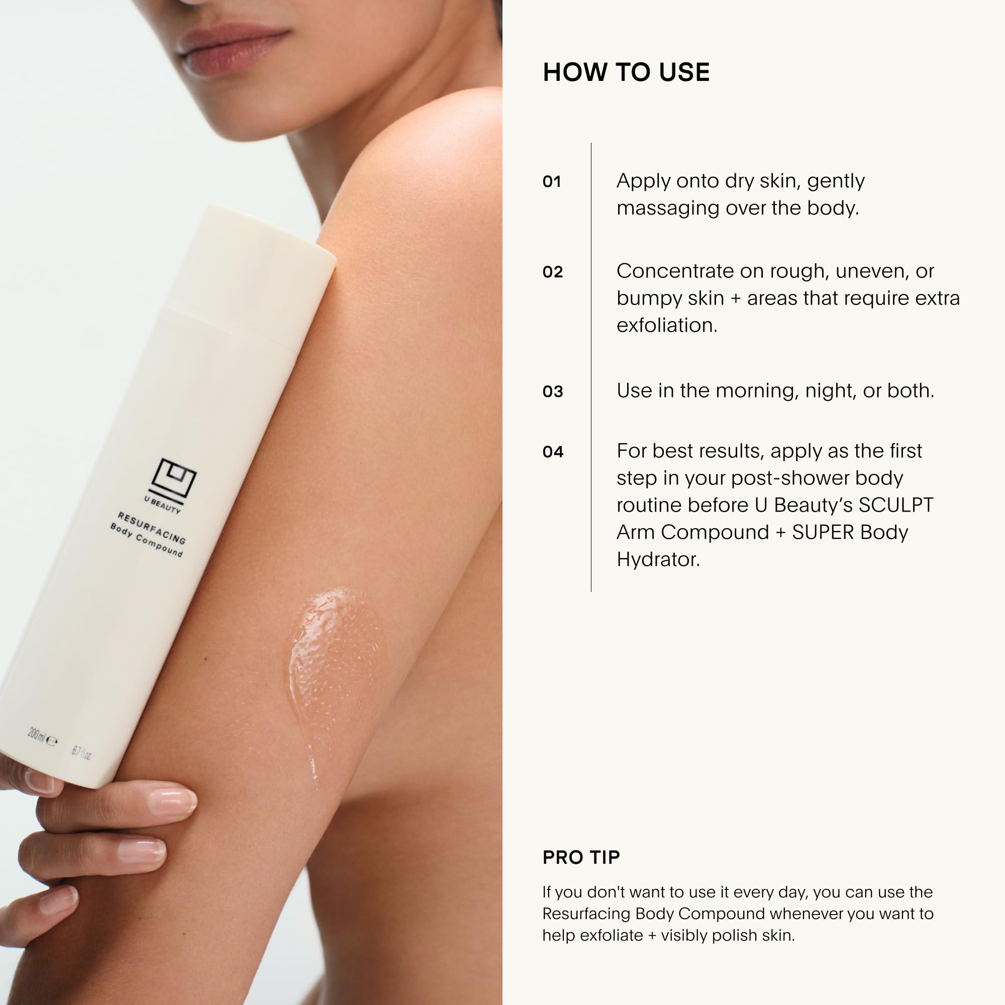 Product held in hand to show 6.7 fl oz scale, conveys accurate sizing