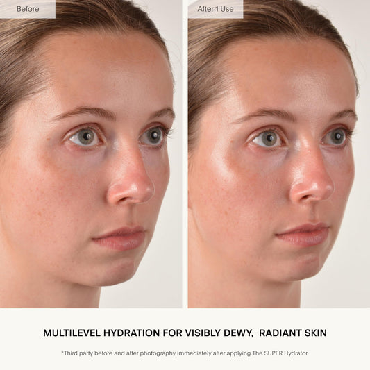 U Beauty cream texture swipe demonstrating lightweight, non-greasy hydration