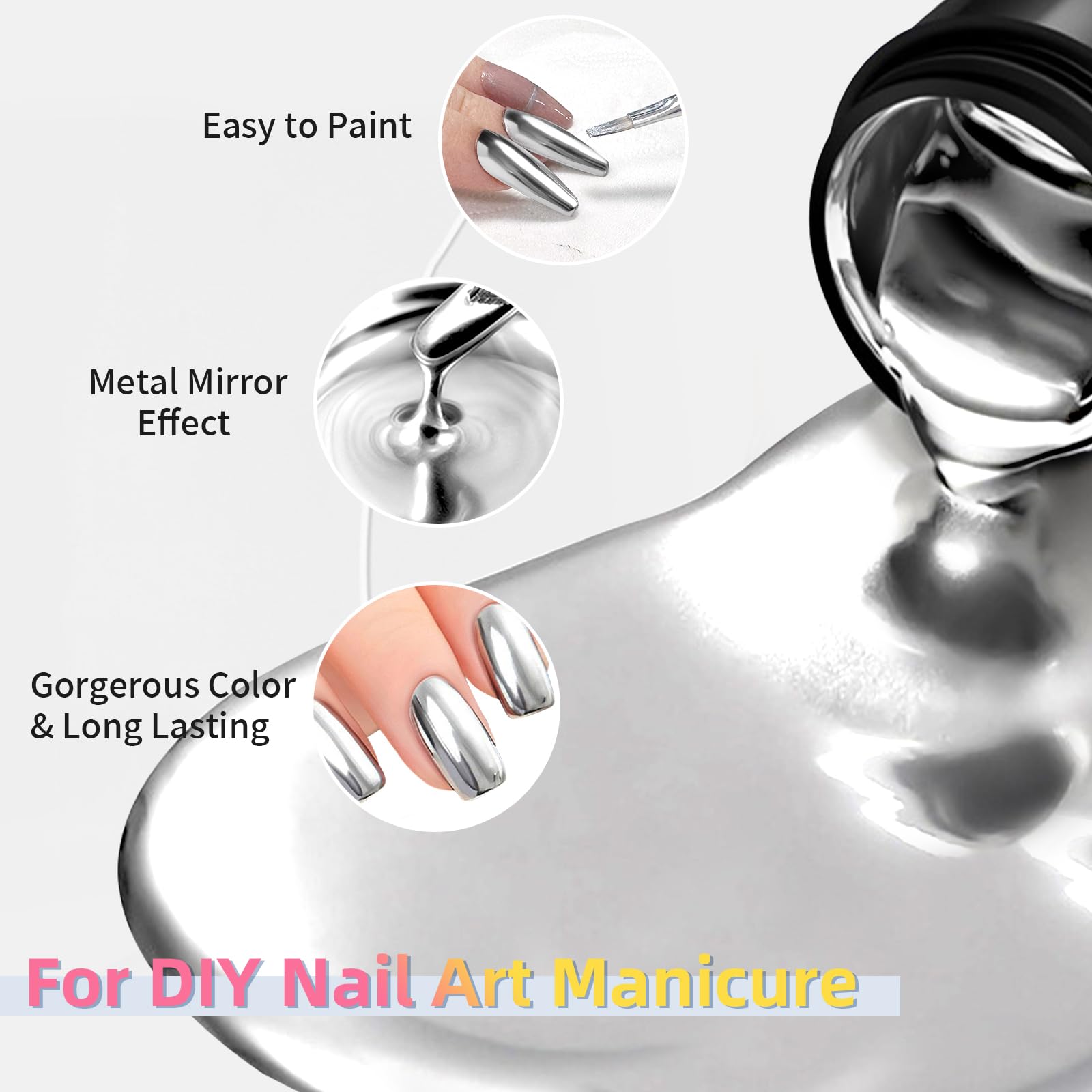 U-Shinein brush applying a silver stroke illustrating precise painting control