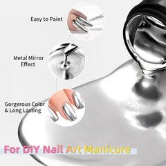 U-Shinein brush applying a silver stroke illustrating precise painting control