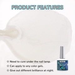 U-Shinein chrome powder demo on nail showing mirror glow benefit