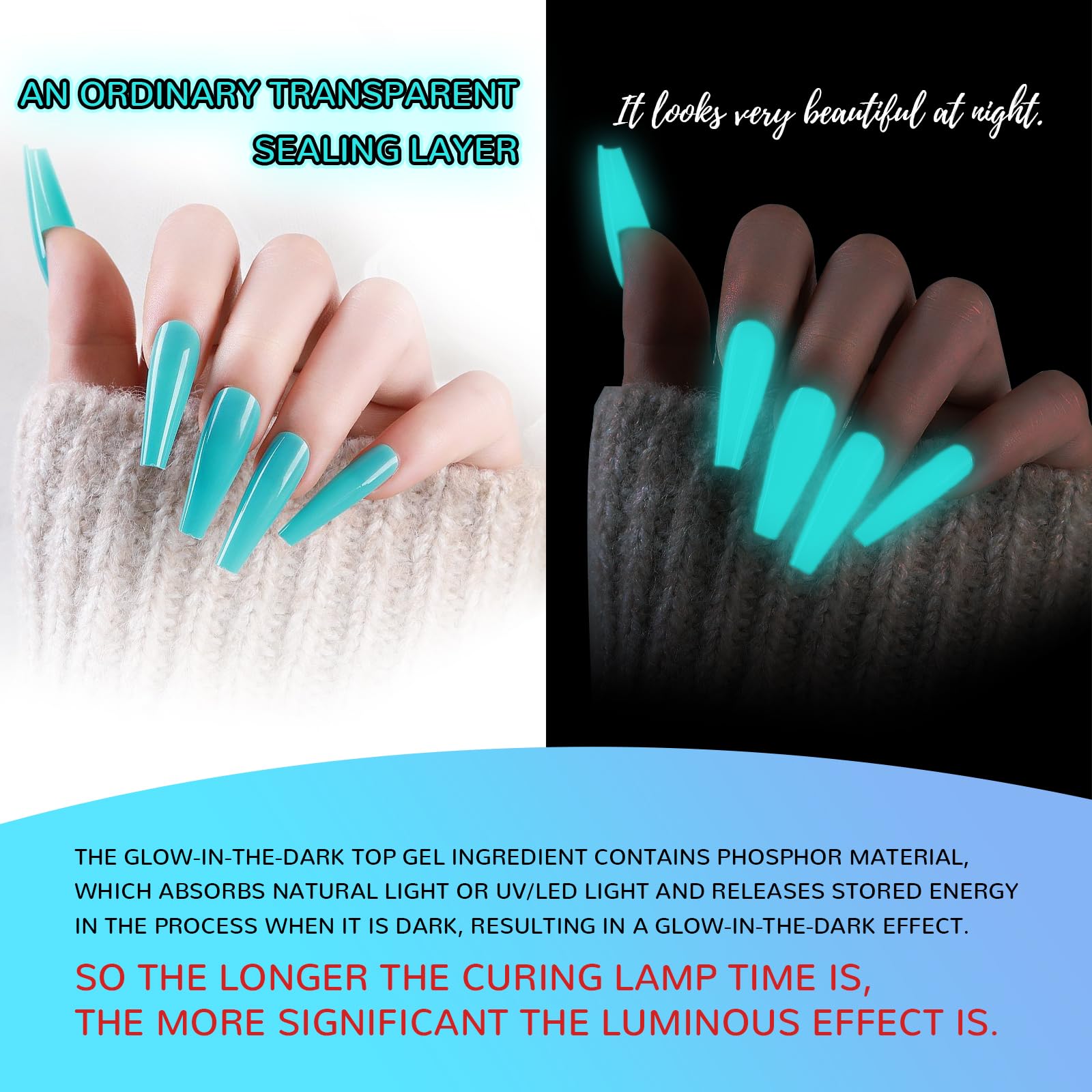 U-Shinein cured nails in daylight showing glossy protective finish