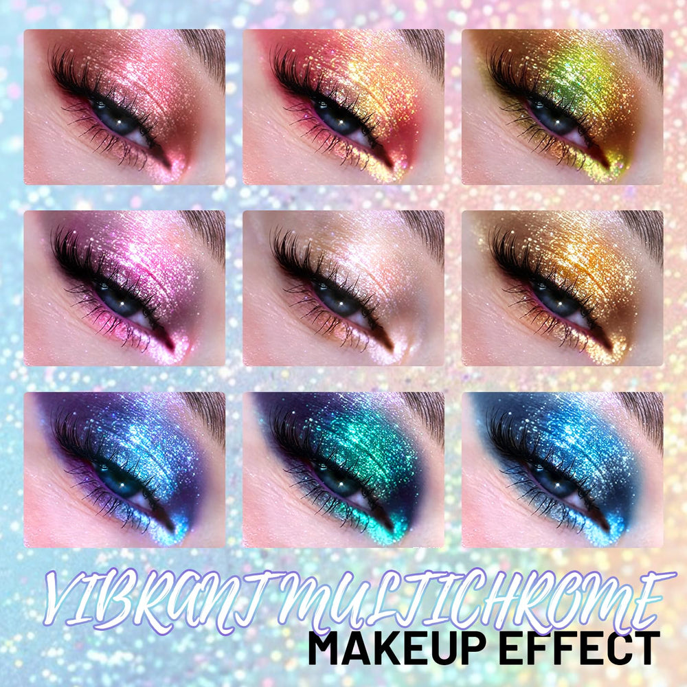 U-Shinein eye application closeup demonstrating bright, stage-ready shimmer
