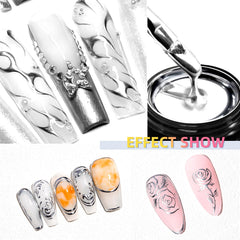 U-Shinein completed manicure with chrome accent demonstrating high-gloss shine