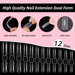 U-Shinein form on natural nail in use demonstrating easy application and time-saving benefit