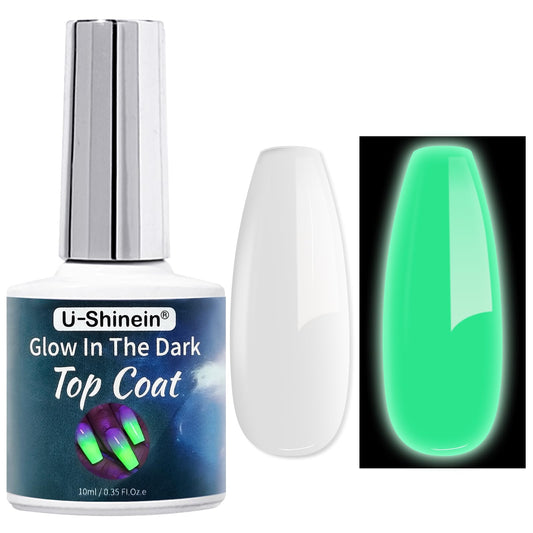 U-Shinein bottle front view showing label and benefit of long-lasting glow
