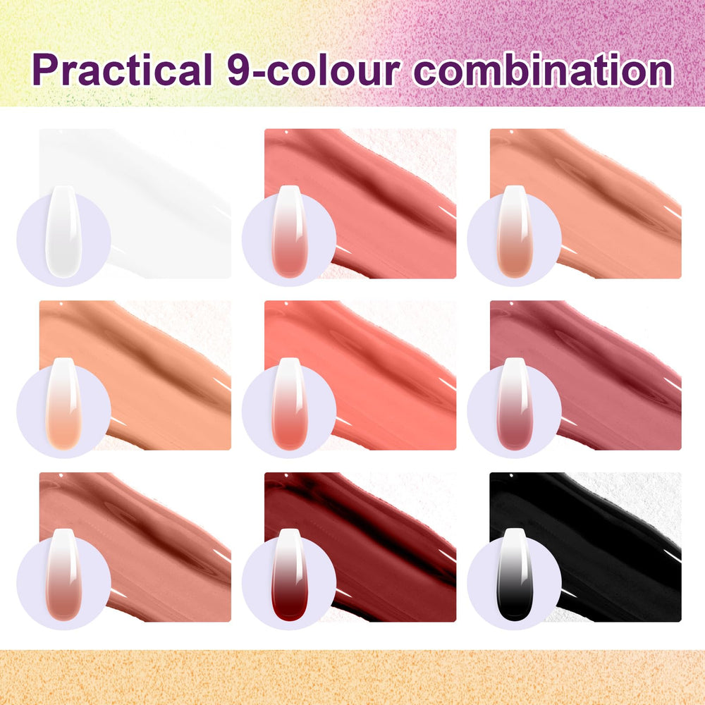 U-Shinein open pots displaying vivid gel shades and metallics for mixing