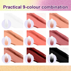 U-Shinein open pots displaying vivid gel shades and metallics for mixing