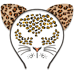 U-Zomir cheetah ears headband front view shows stylish fit and instant costume impact
