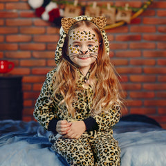 U-Zomir leopard face tattoos sheet flat lay highlights easy-cut, face-shaped pieces