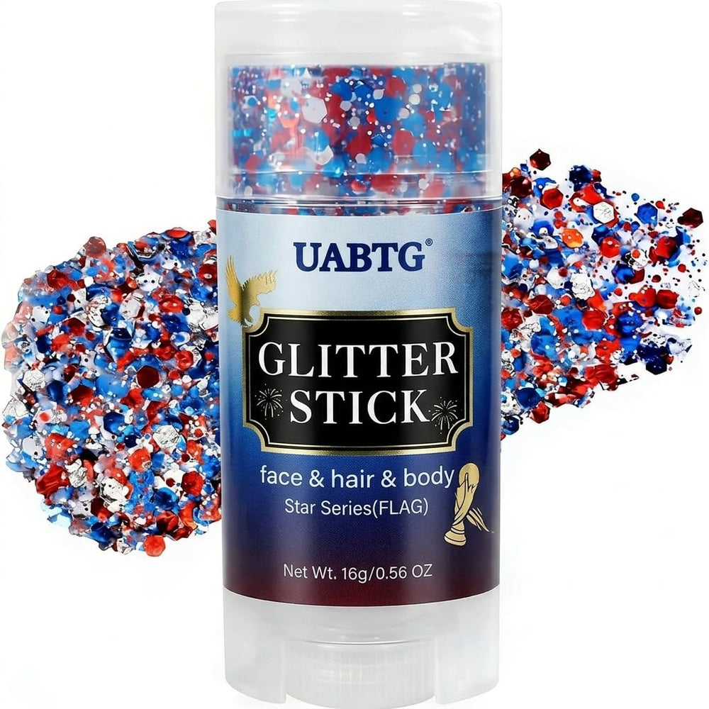 UABTG front packaging showing patriotic glitter stick, easy grab-and-go use