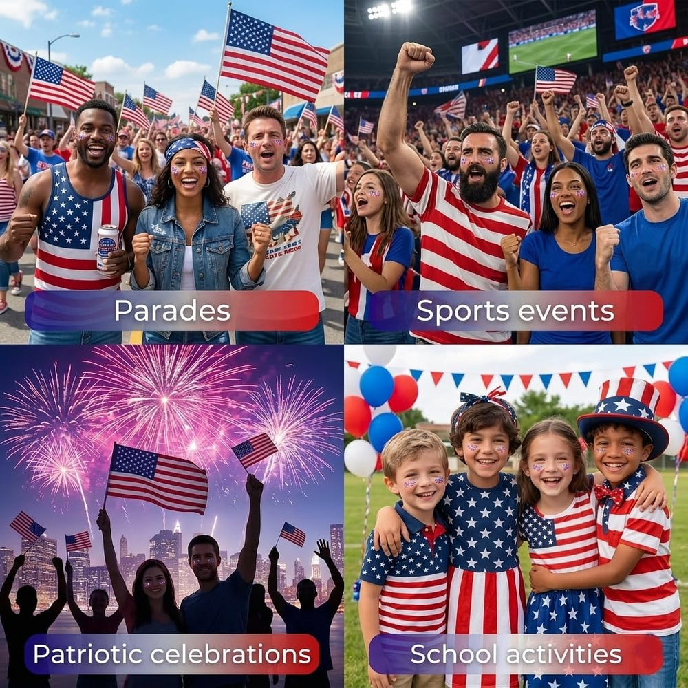 UABTG at parade on fan, waterproof glitter for durable celebration looks