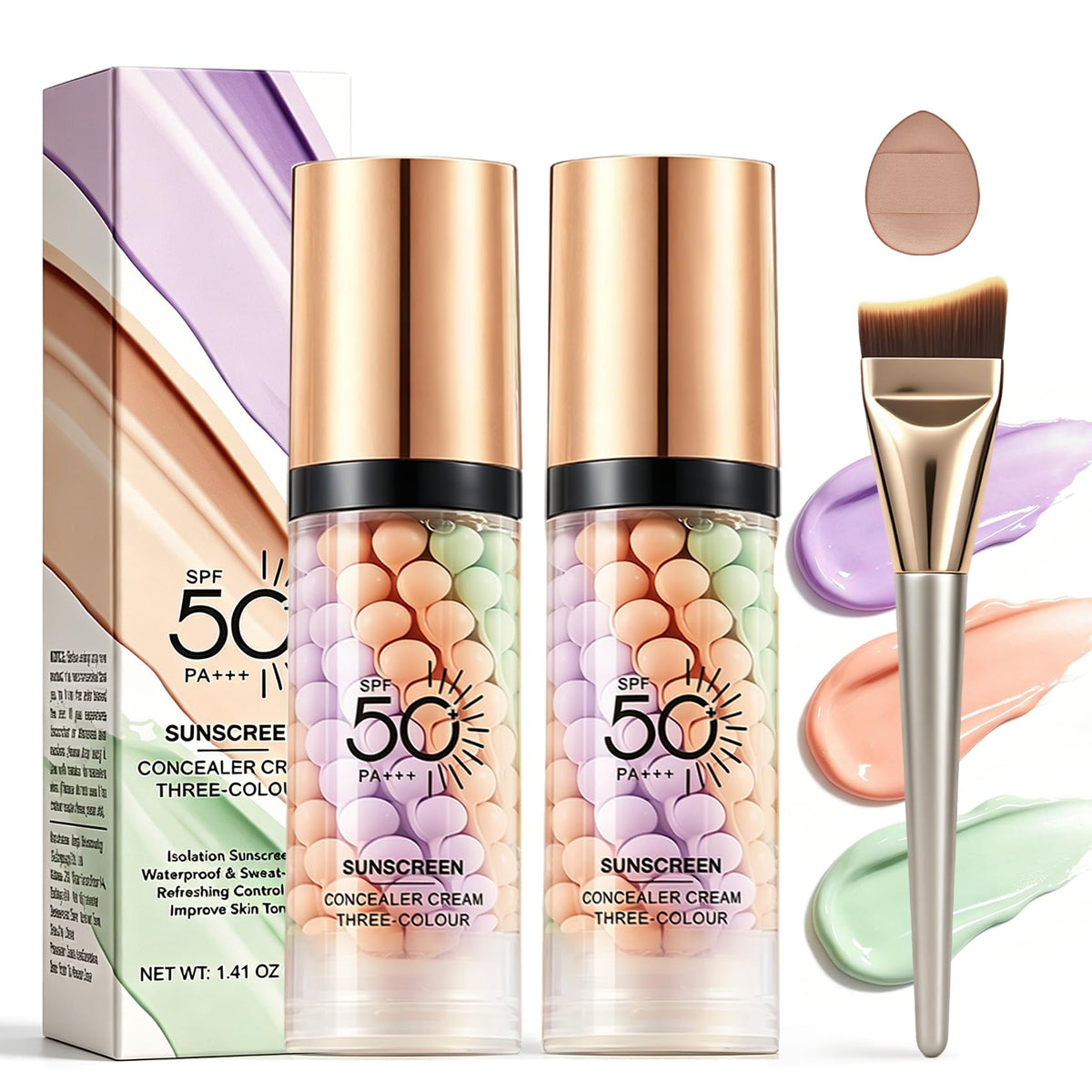 UAOE spiral primer front packaging showing three-color design and SPF benefit