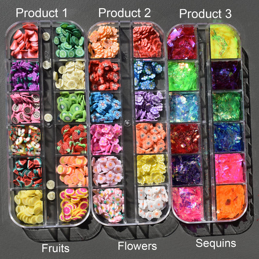 UARUOGP close-up of tiny fruit slices showing detail and easy nail placement benefit