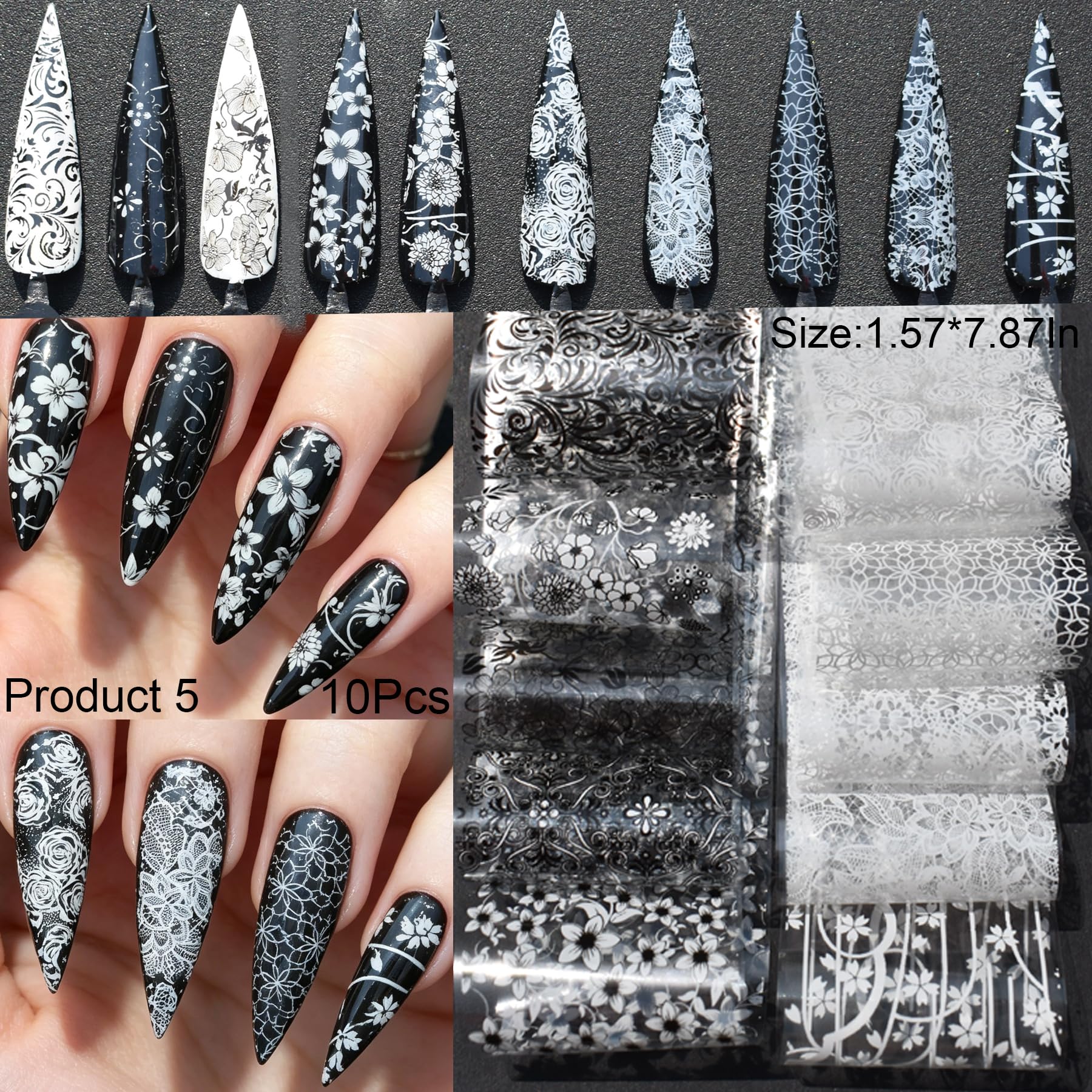 UARUOGP foil applied on nails demonstrating finished manicure inspiration