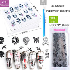 UARUOGP close-up water-transfer patterns highlighting detailed spooky designs