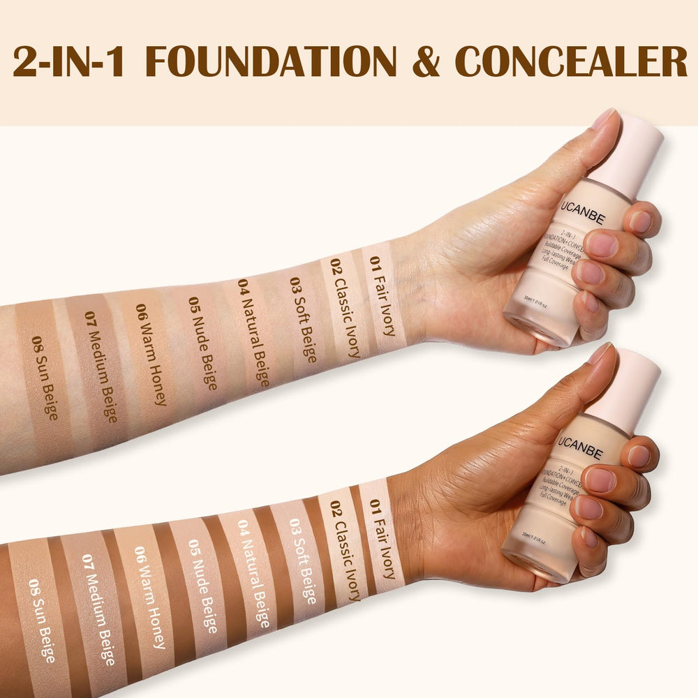 UCANBE angled brush tip close-up for precise concealing and tidy application