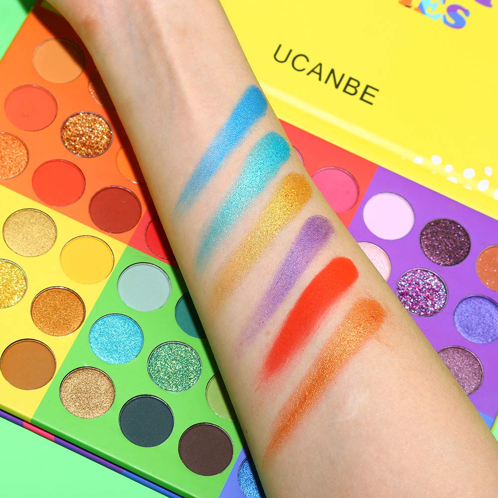 UCANBE applied on eyelid showing true-to-pan color payoff