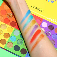 UCANBE applied on eyelid showing true-to-pan color payoff