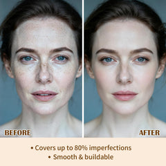 UCANBE swatches on hand demonstrating buildable coverage benefit