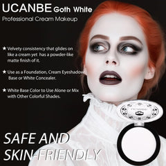 UCANBE applied with flat brush, smooth coverage for fast face application