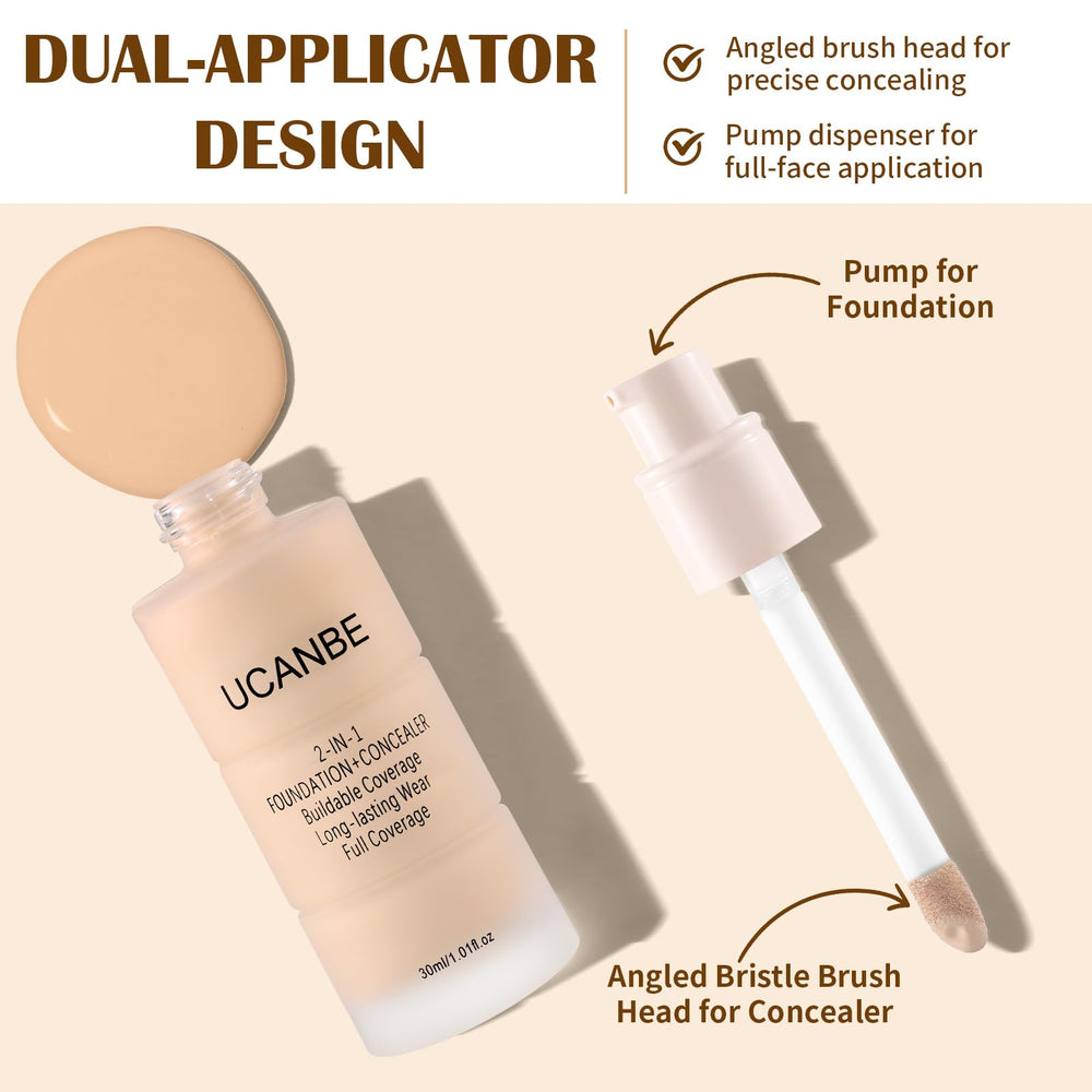 UCANBE before and after concealing blemishes illustrating full-coverage benefit