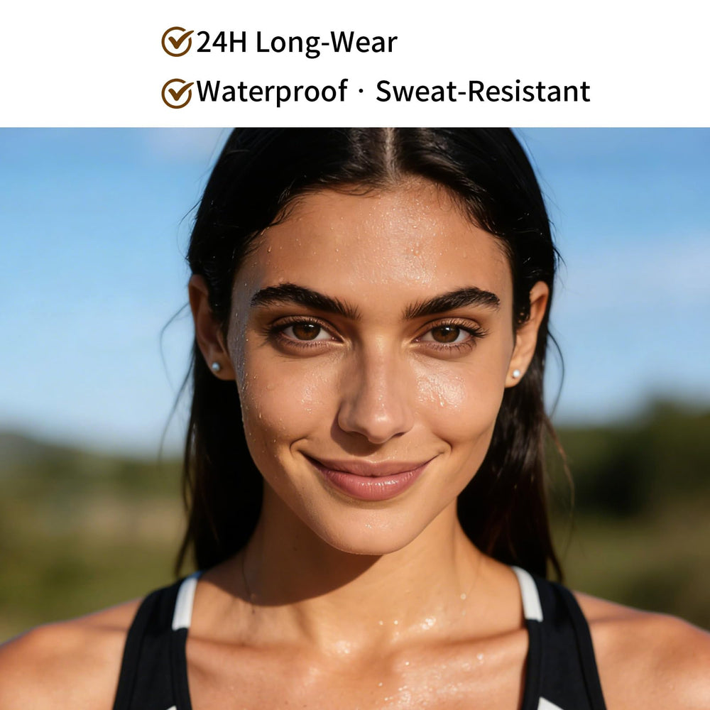 UCANBE before and after half-face comparison showing natural concealing effect
