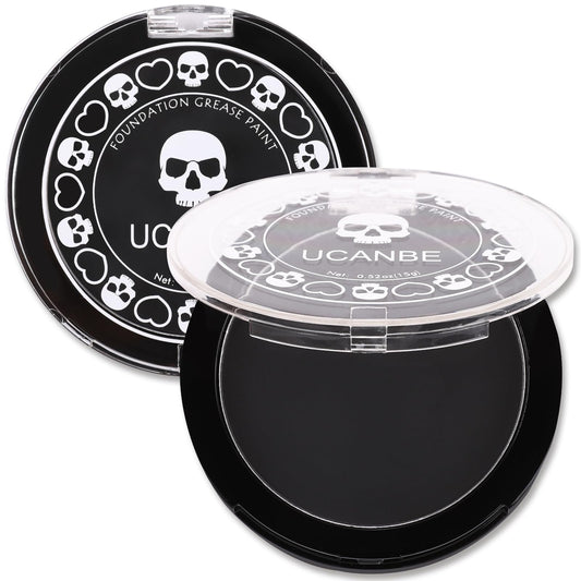 UCANBE black cream jar front view showing rich pigment and coverage benefit