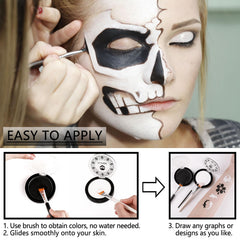 UCANBE black greasepaint texture showing deep pigmentation