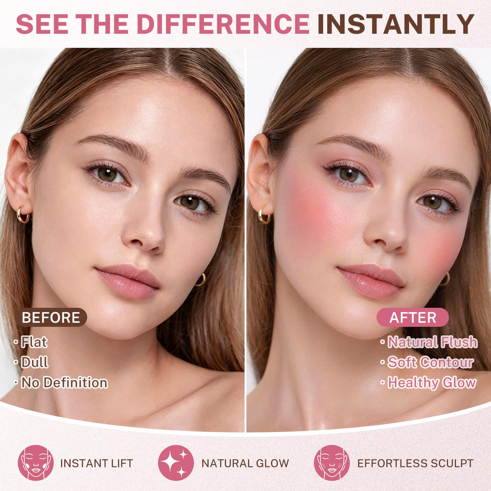 UCANBE peach blush cream texture close-up, smooth blendability