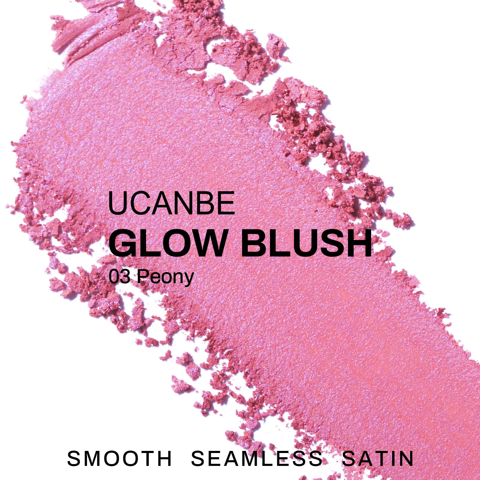 UCANBE blush swatch on arm demonstrating vivid pigment payoff and long-lasting color
