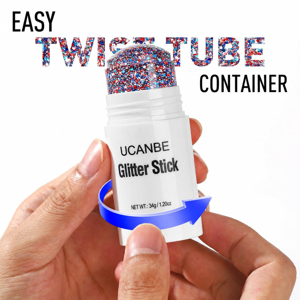 UCANBE glitter swiped along collarbone offering dramatic body shimmer for events