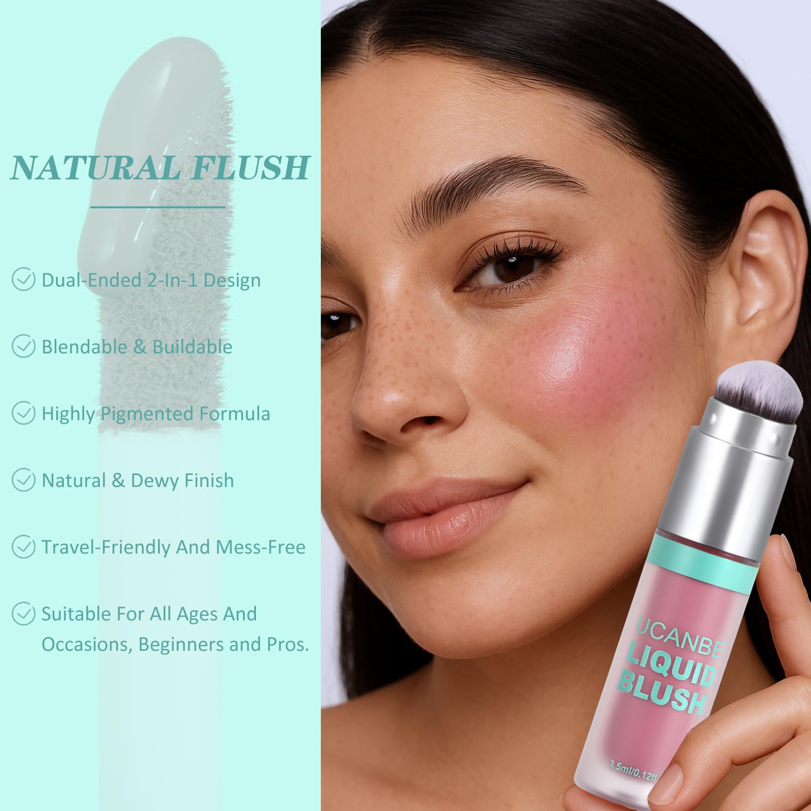 UCANBE built-in brush bristles blending product for streak-free finish