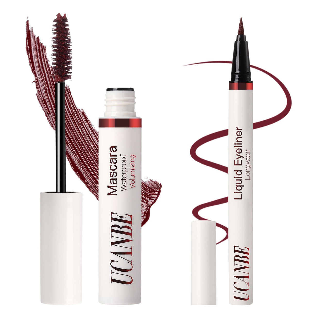 UCANBE burgundy set front packaging showing coordinated duo and benefit