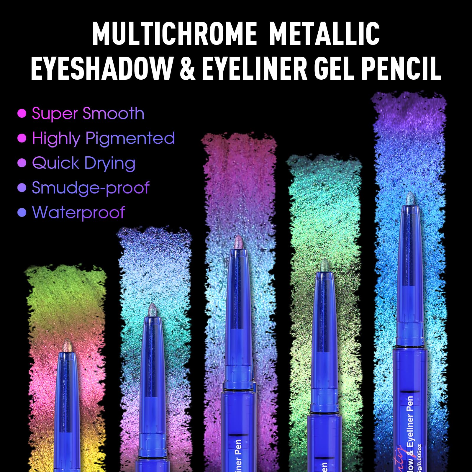 UCANBE applied on eyelid demonstrating shimmering color shift