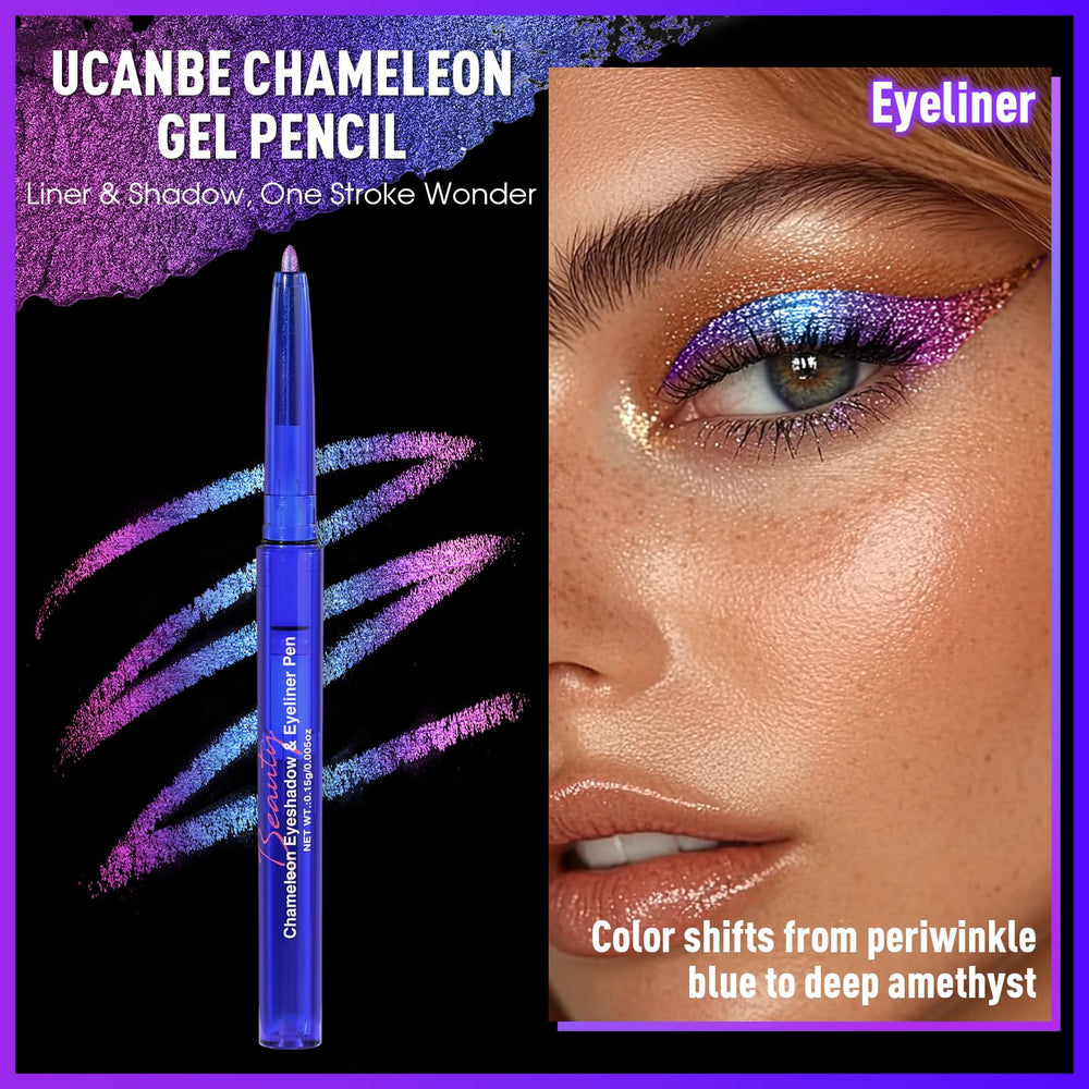 UCANBE swatch on arm showing periwinkle to amethyst shift