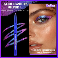 UCANBE swatch on arm showing periwinkle to amethyst shift