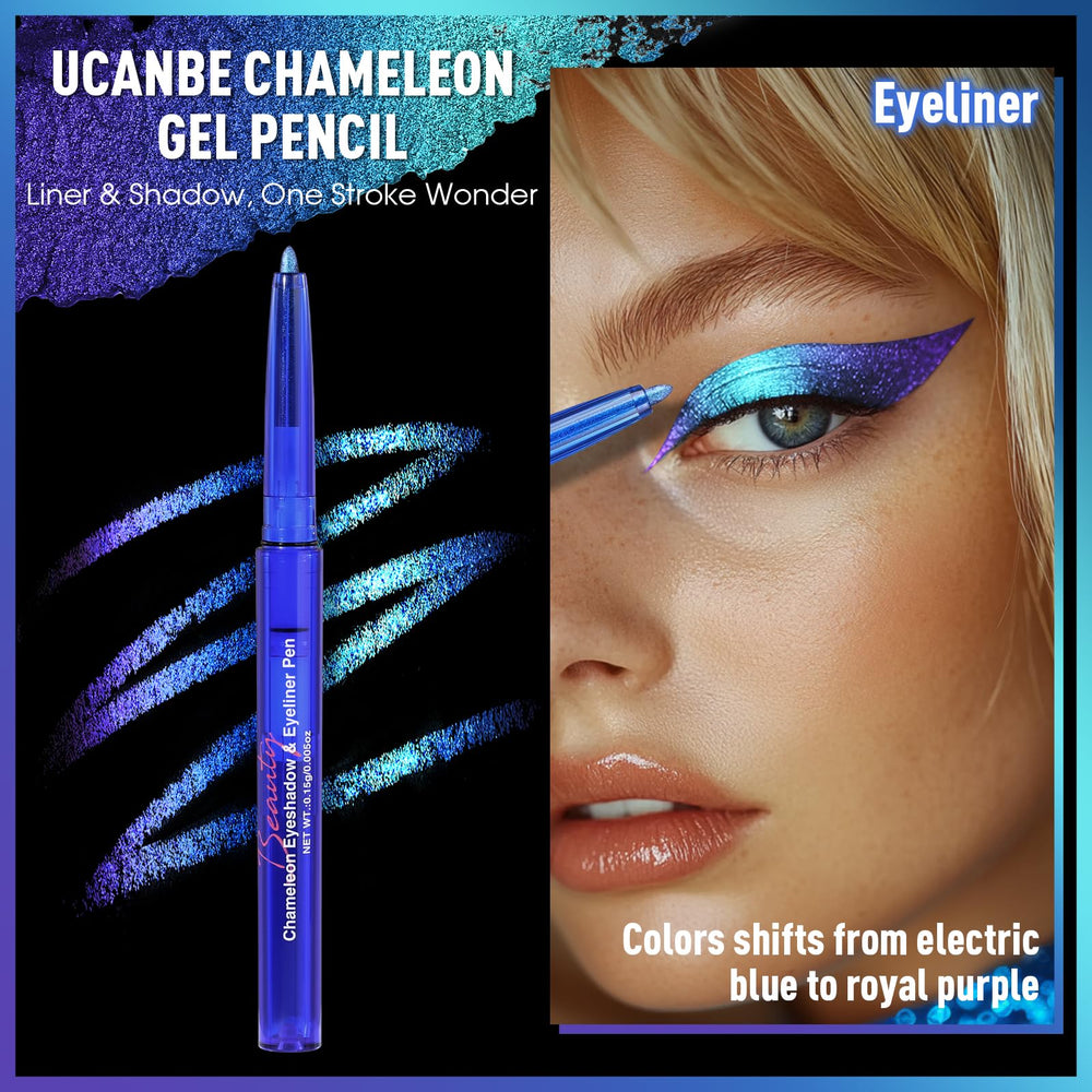 UCANBE swatches on arm showing multichrome shift and sparkle